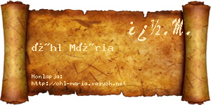 Öhl Mária névjegykártya