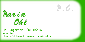 maria ohl business card